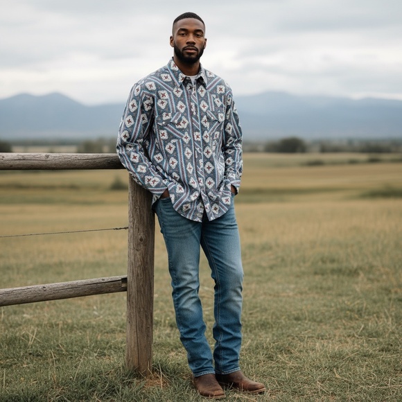 Rock N Roll Denim Western Shirt - Picture 2 of 7